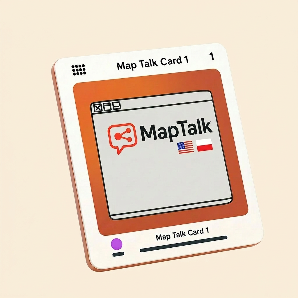 Karty MapTalk na kremowym tle