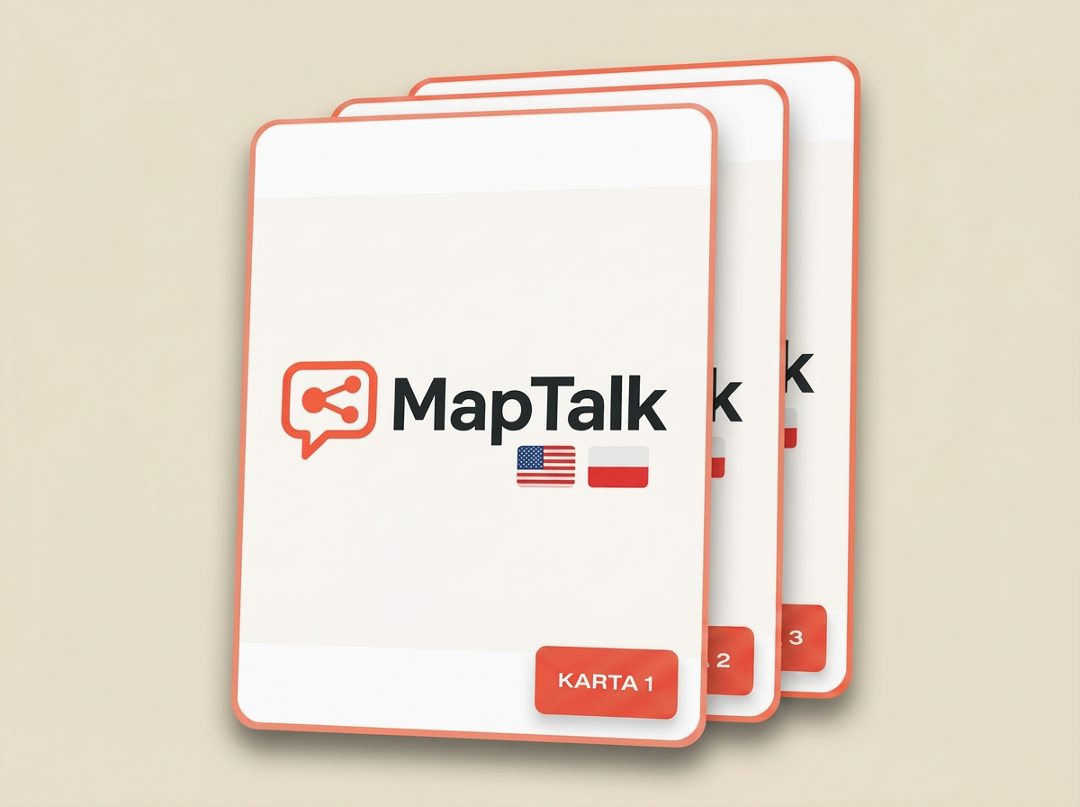 Karty MapTalk z flagami USA i Polski